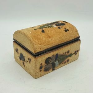 Vintage Tonala pottery jewelry box